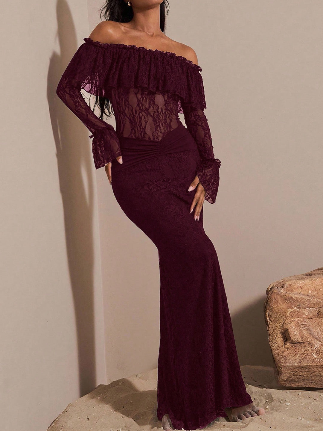Rochie maxi SHEIN, vișiniu