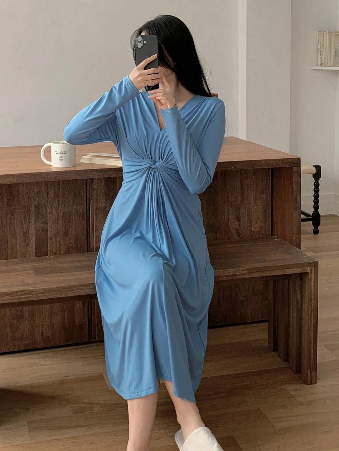 Rochie maxi SHEIN, albastru