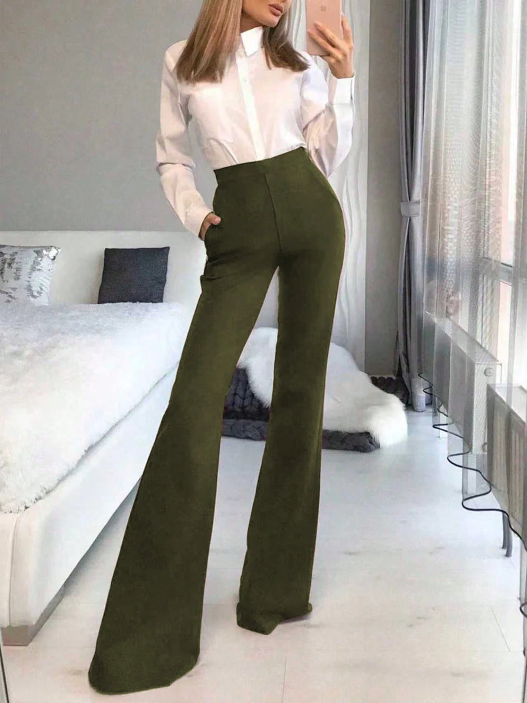 Pantaloni SHEIN, verde