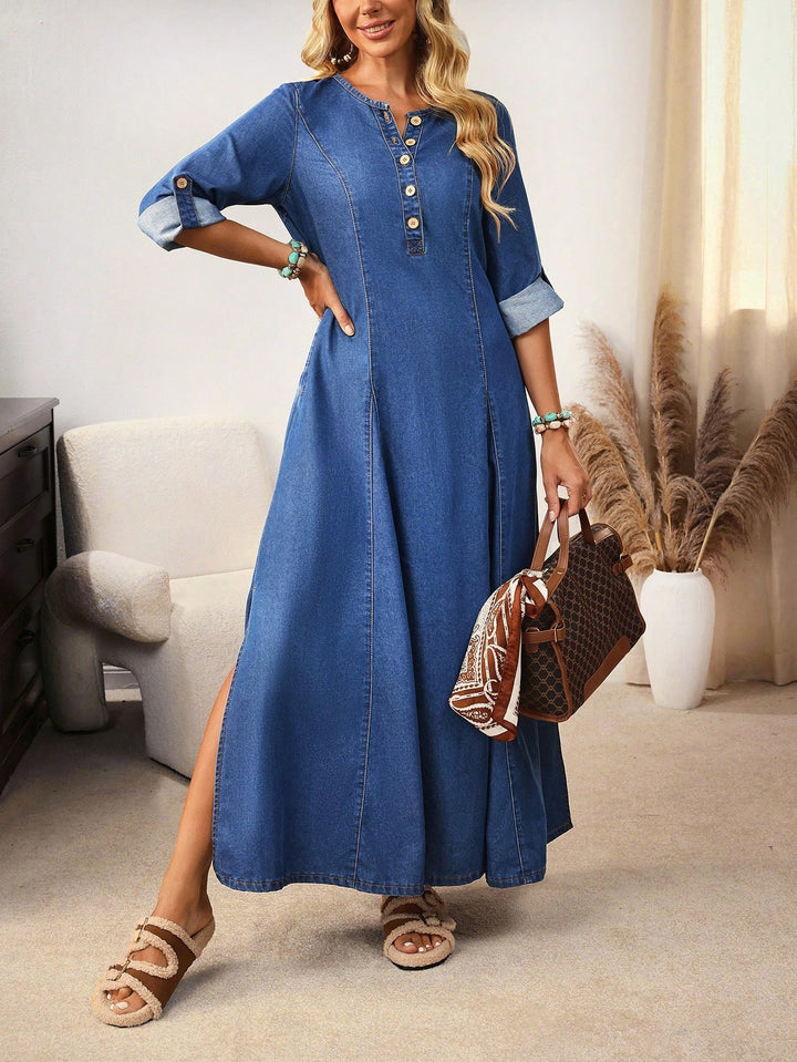 SHEIN maxi ruha, kék