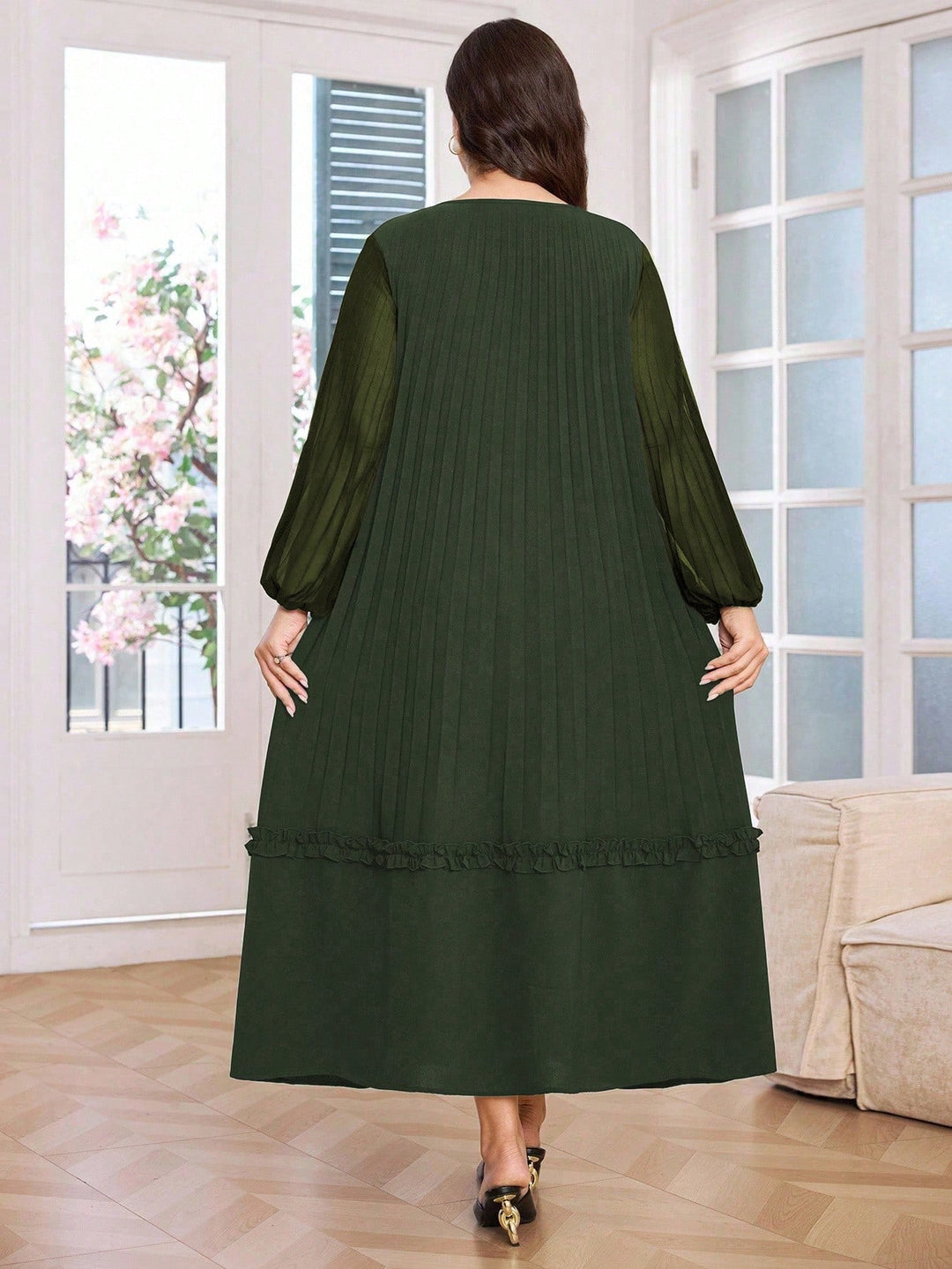 Rochie maxi SHEIN, kaki