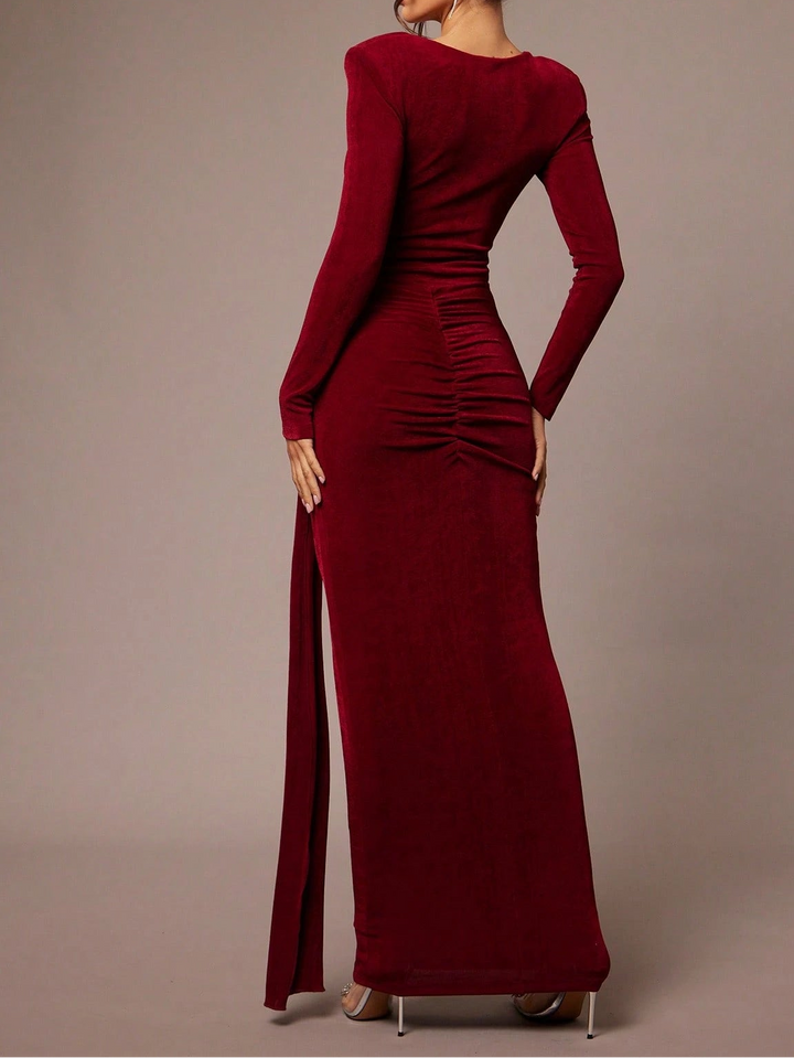SHEIN maxi ruha, bordó