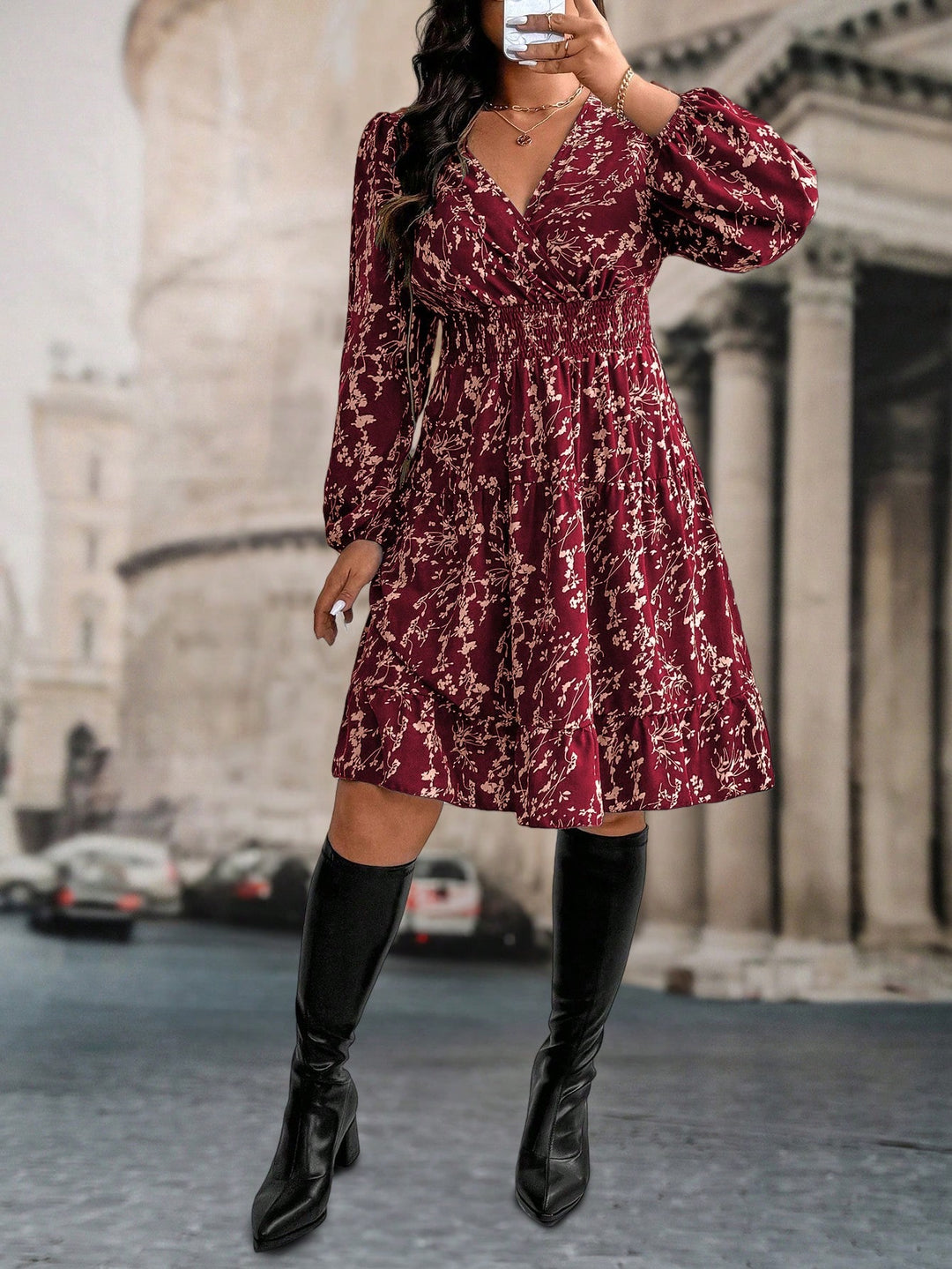 Rochie SHEIN, vișiniu