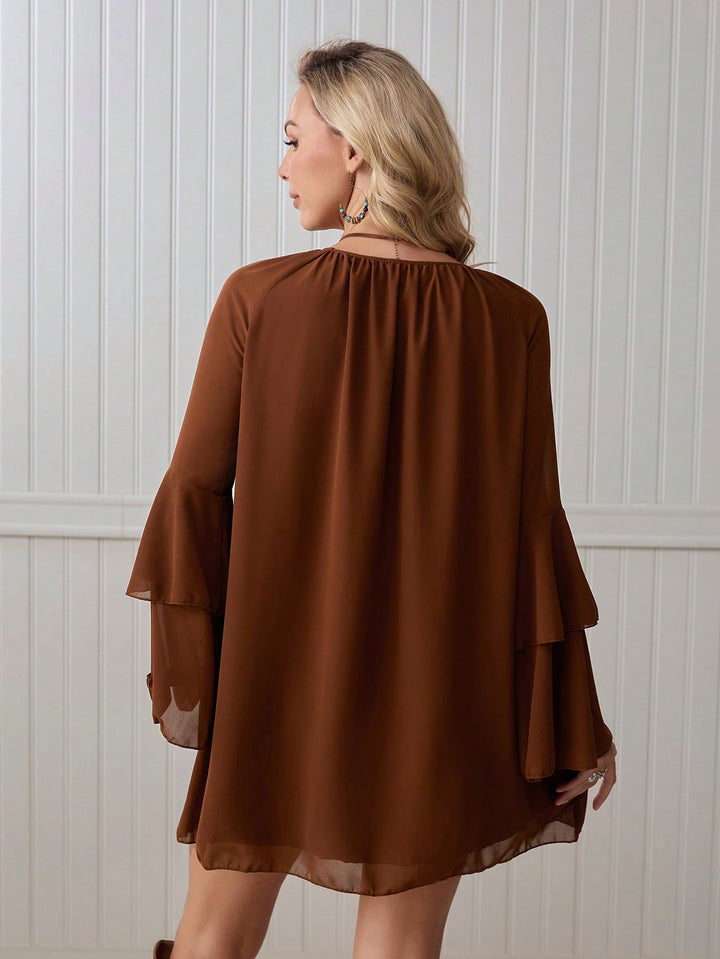 Rochie scurtă SHEIN, maro