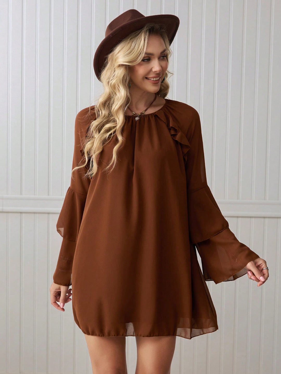 Rochie scurtă SHEIN, maro