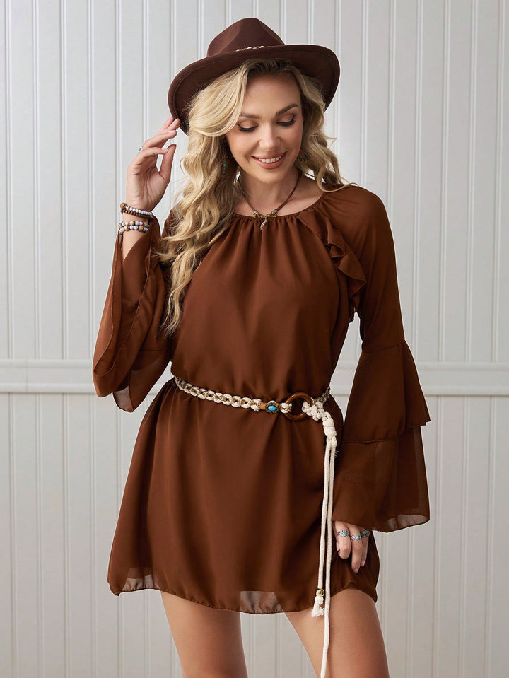 Rochie scurtă SHEIN, maro
