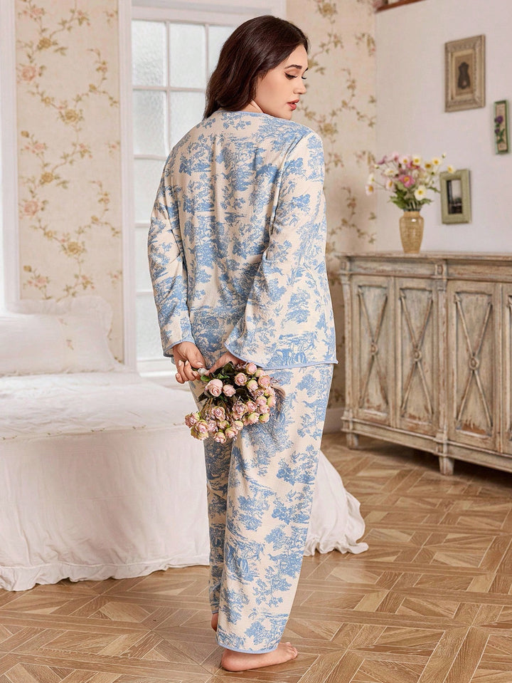 Set pijamale SHEIN, albastru