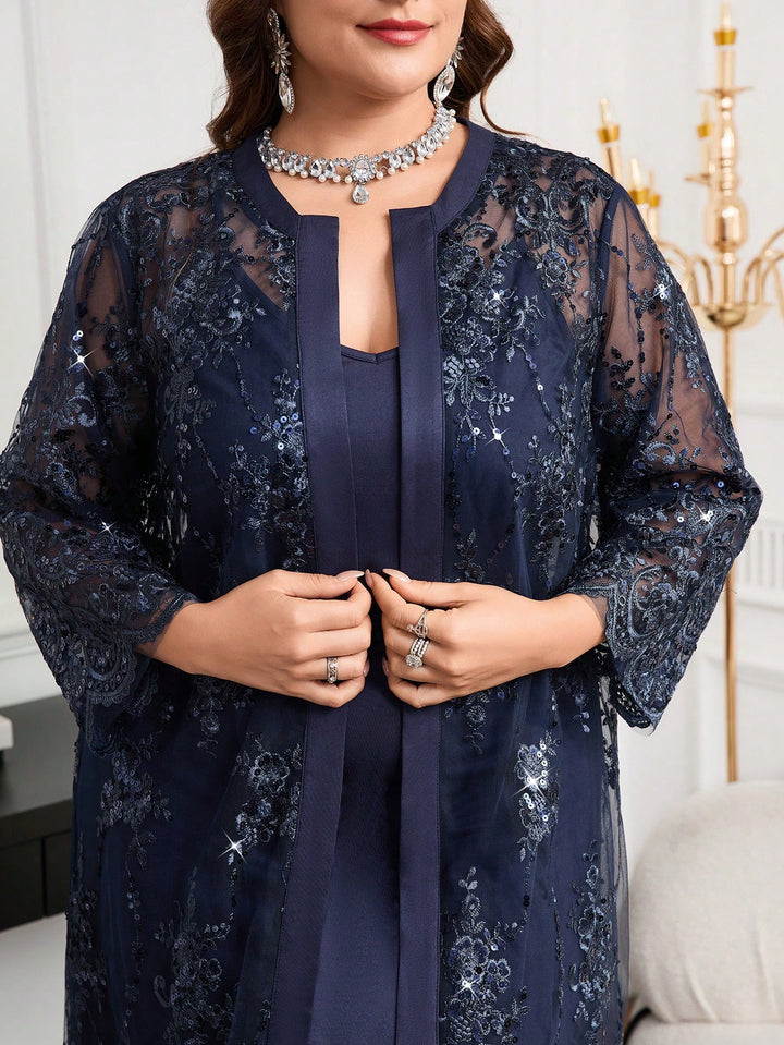 Set rochie și cardigan SHEIN, albastru