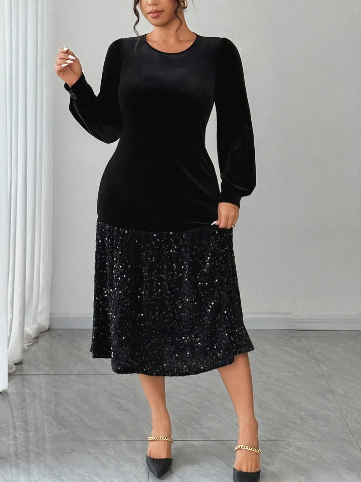 Rochie midi Shein Curve+, negru