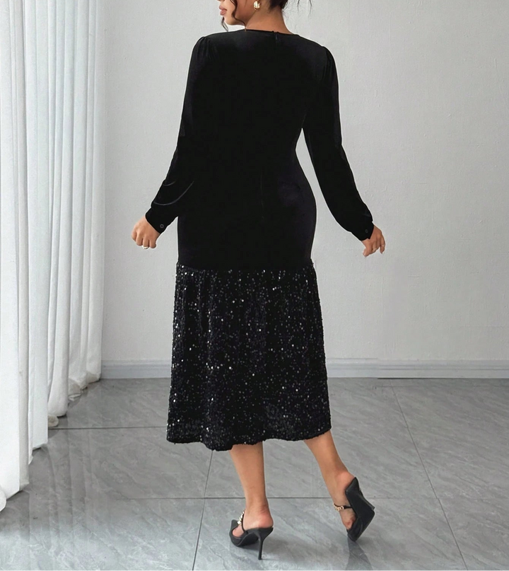 Rochie midi Shein Curve+, negru