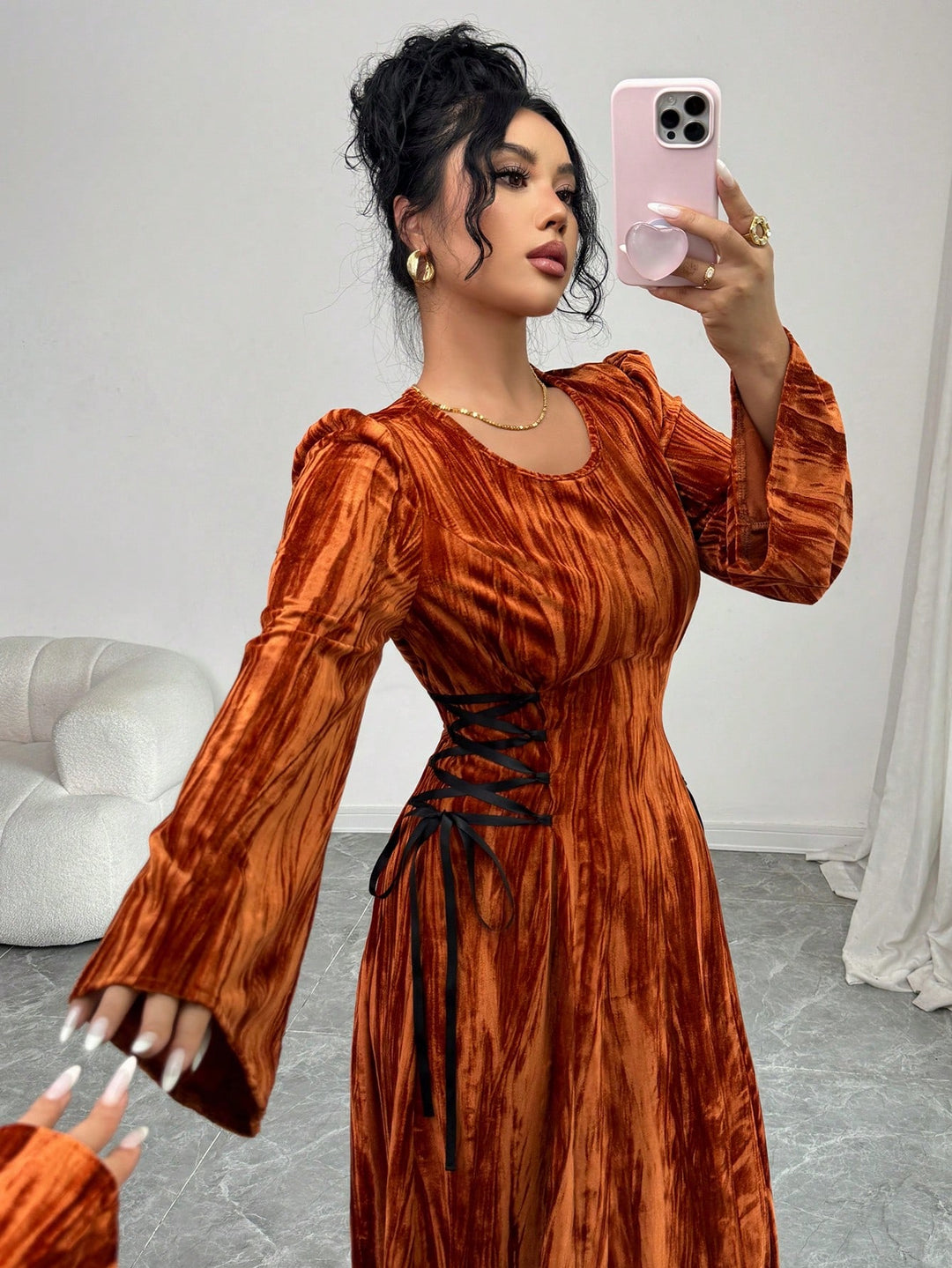 Rochie maxi SHEIN, maro