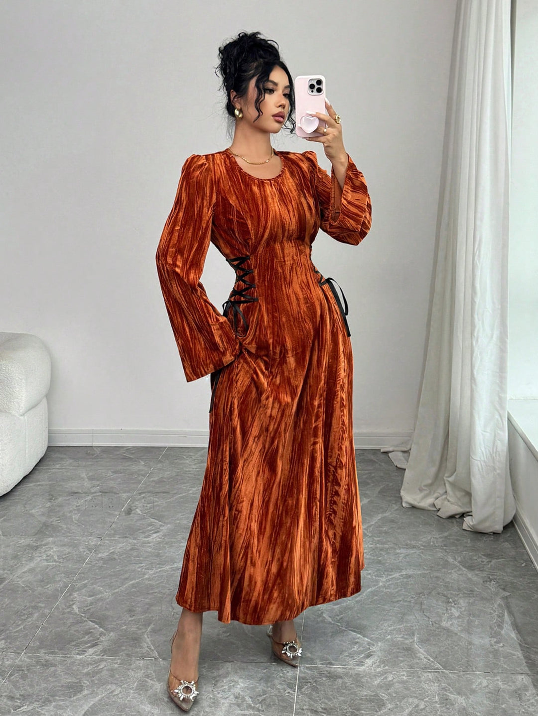 Rochie maxi SHEIN, maro