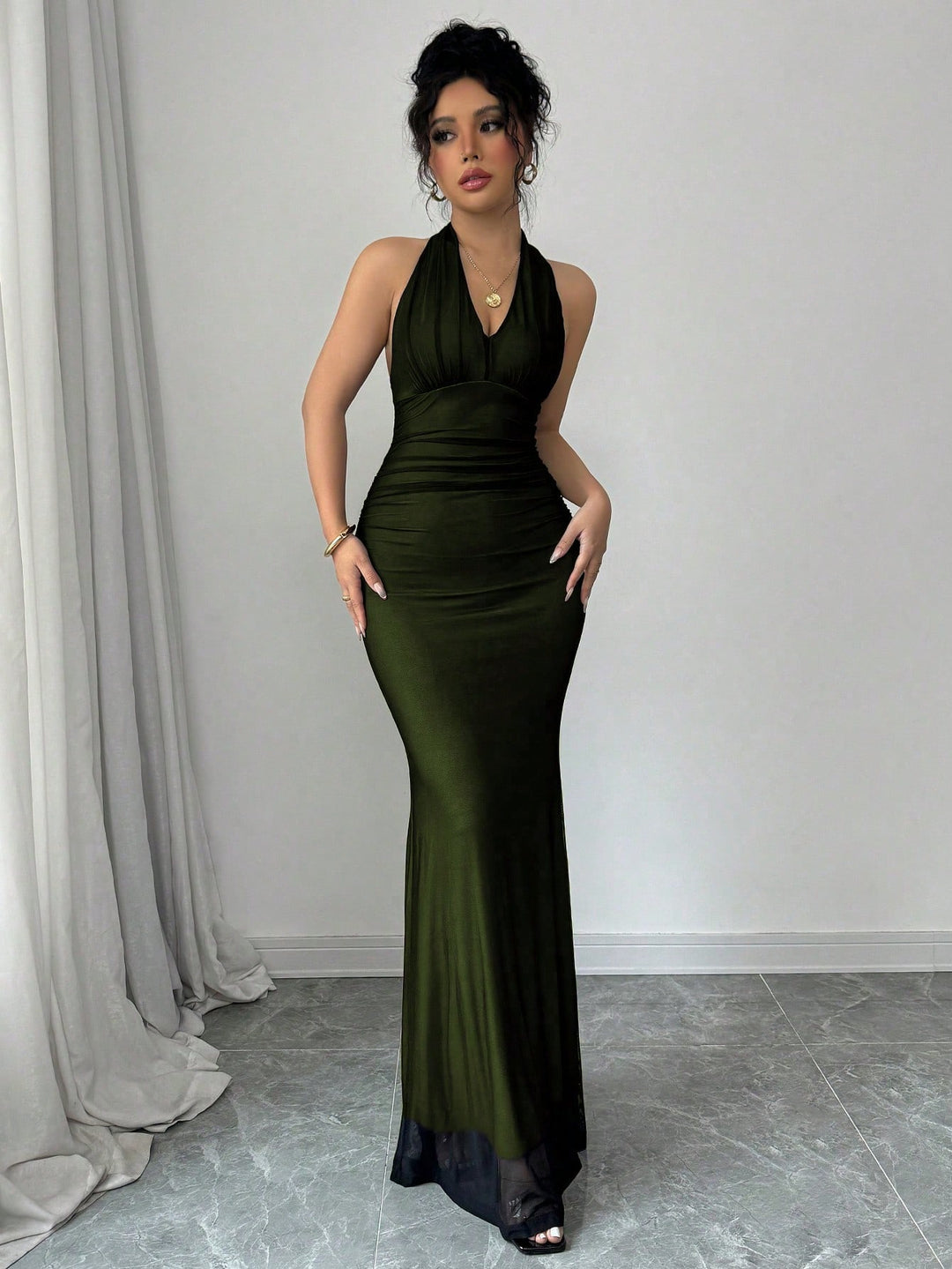 Rochie maxi SHEIN, verde
