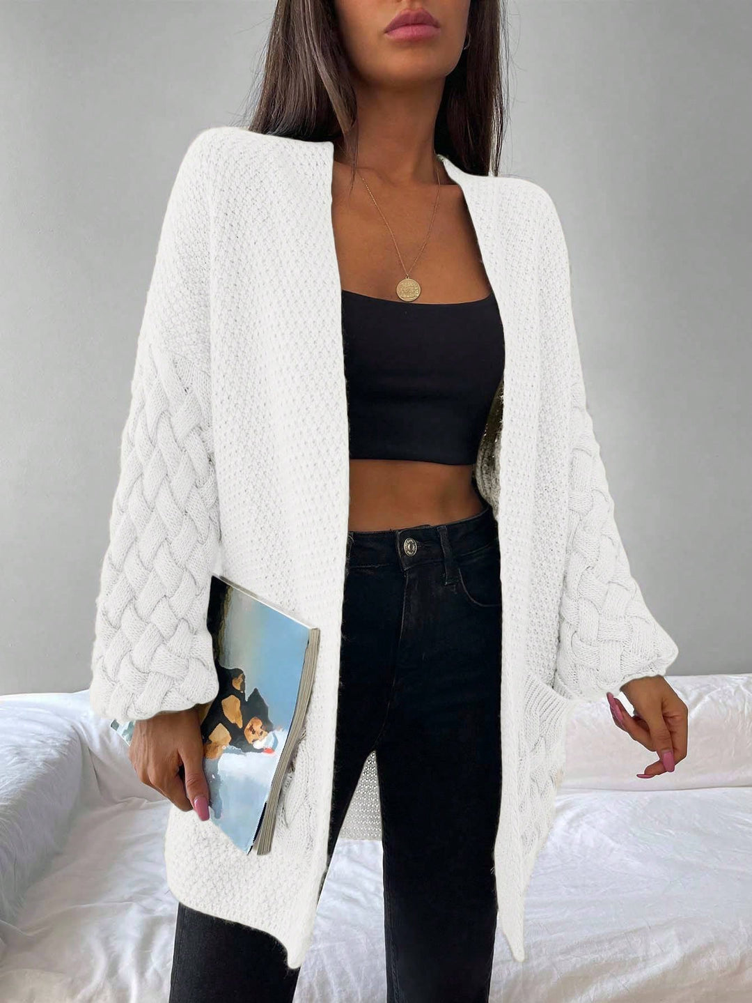 Cardigan SHEIN, alb