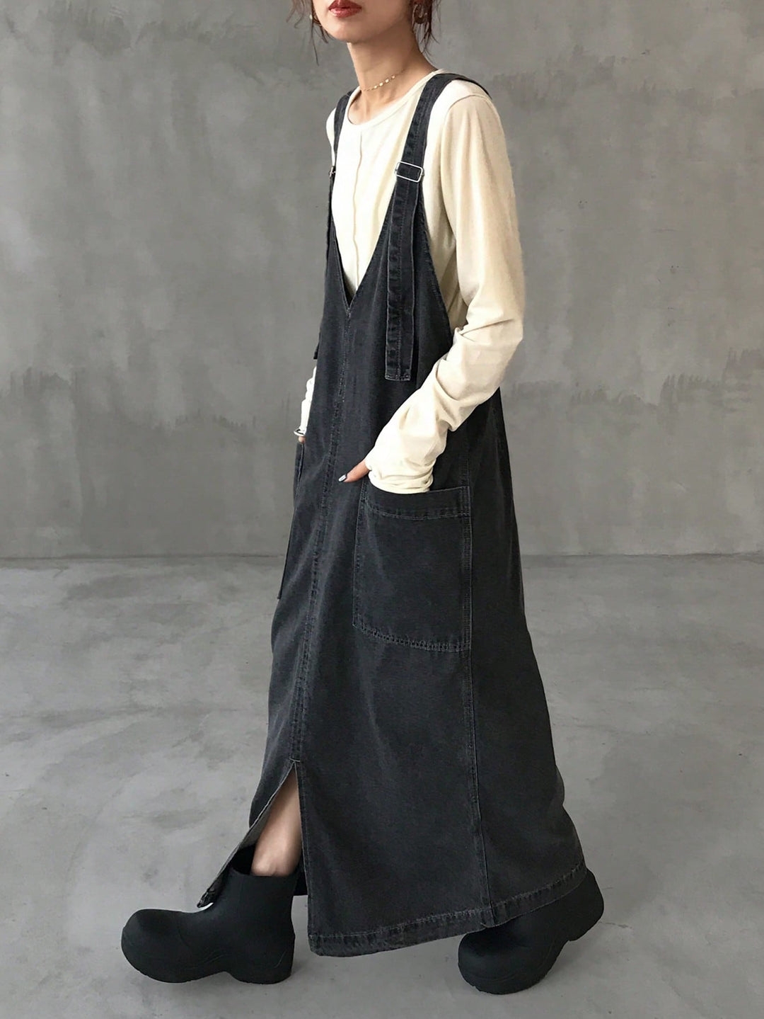 SHEIN maxi ruha, fekete