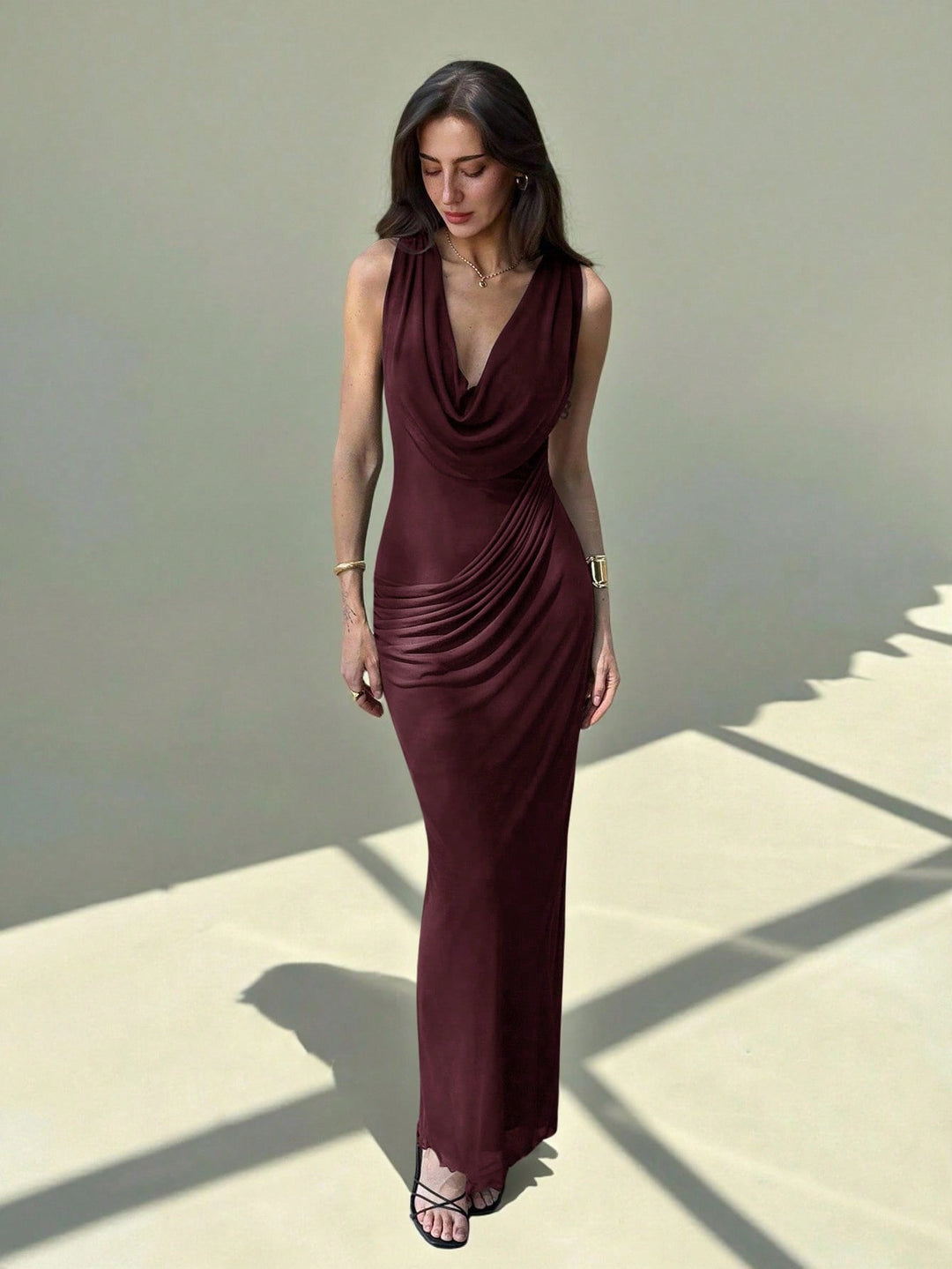 Rochie maxi SHEIN, vișiniu