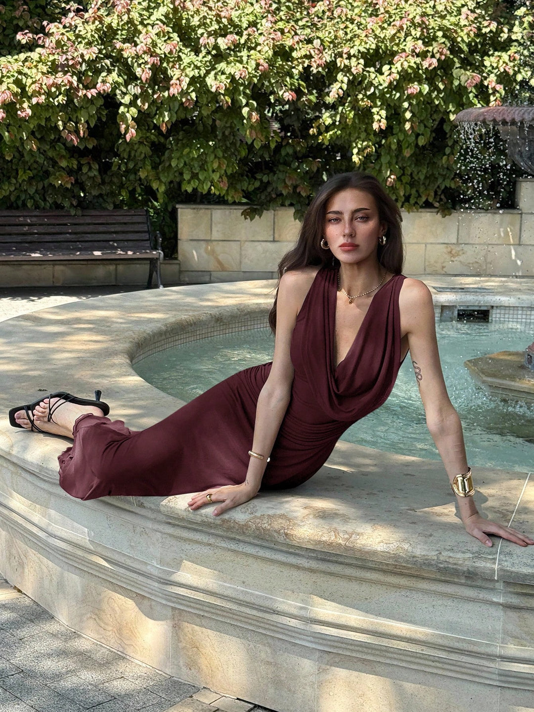 Rochie maxi SHEIN, vișiniu