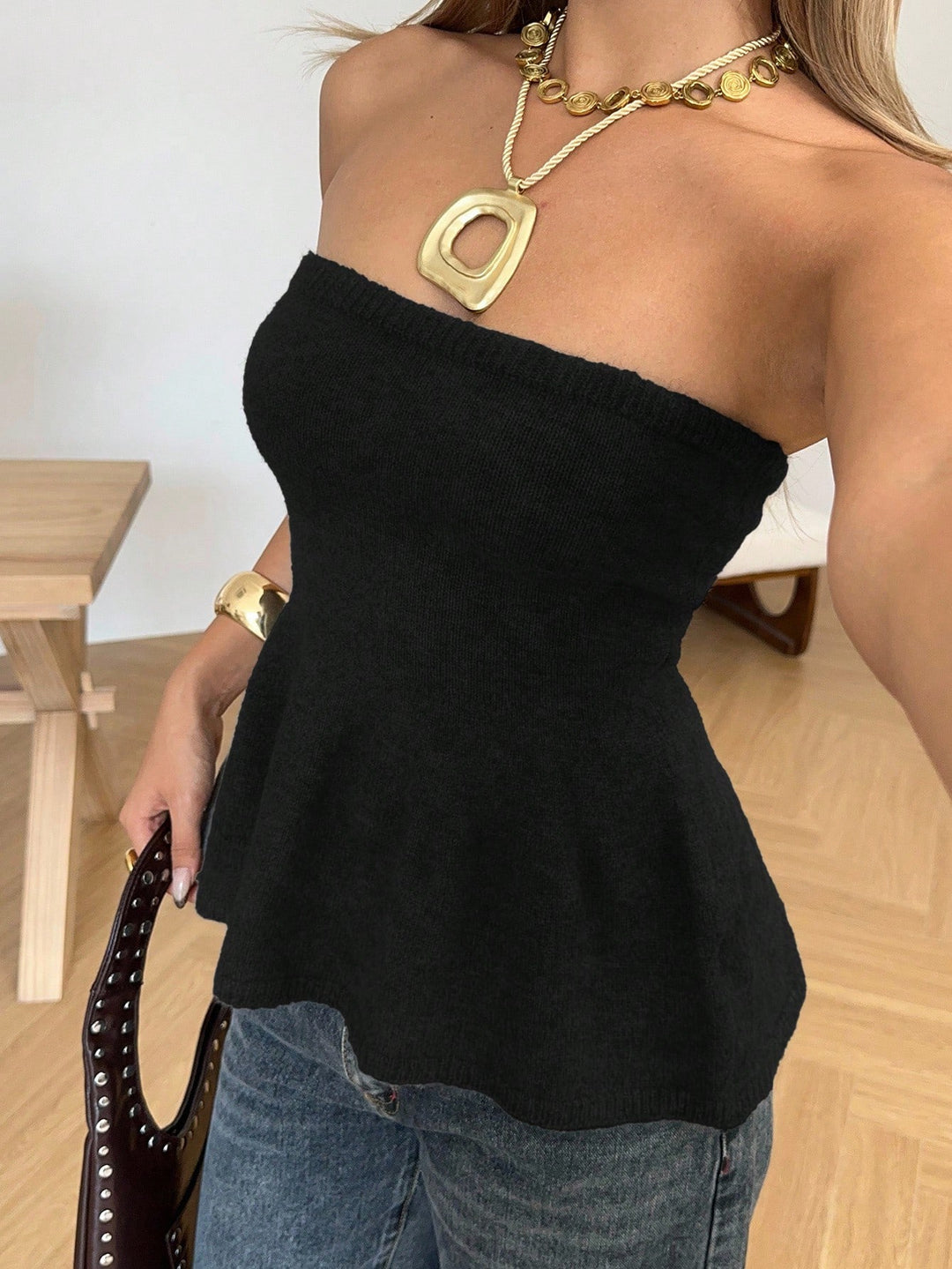 Top SHEIN, negru