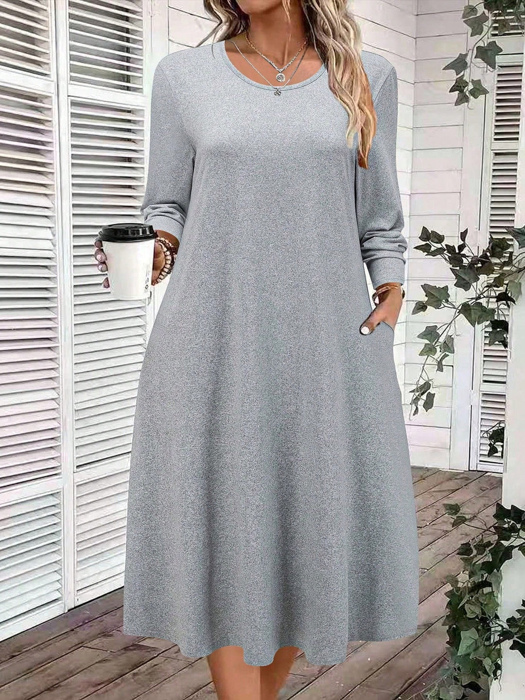 Rochie midi SHEIN, gri