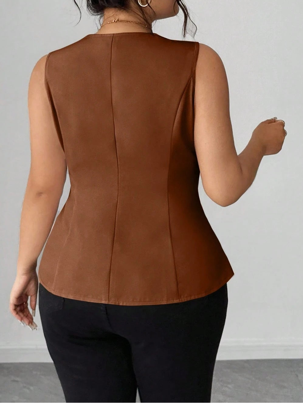 Vestă Shein Curve+, maro