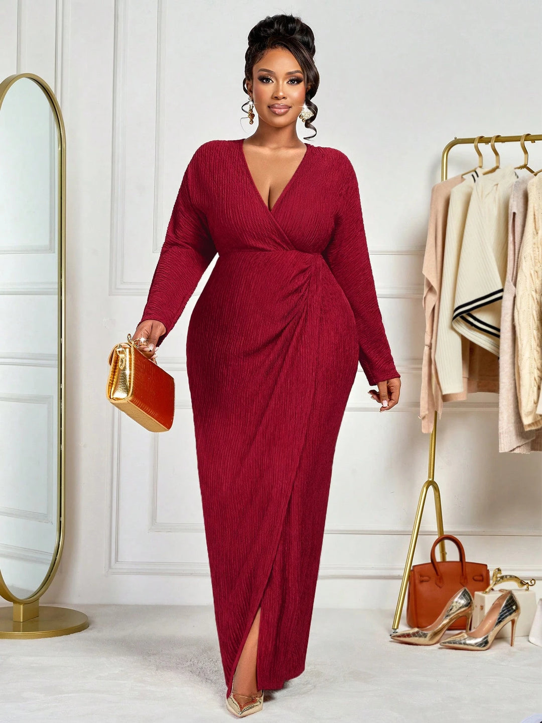 Rochie maxi SHEIN, vișiniu