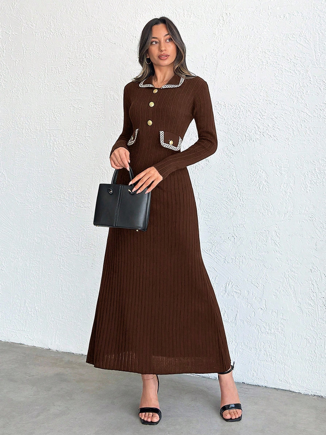 Rochie maxi SHEIN, maro
