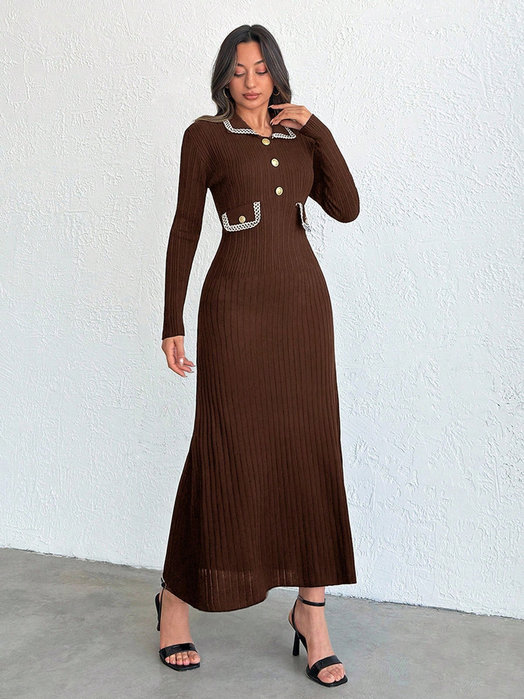Rochie maxi SHEIN, maro