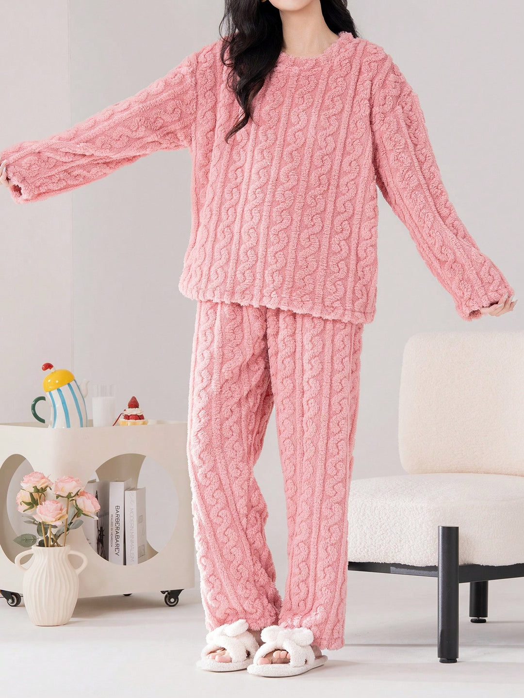 Compleu pijamale SHEIN, roz