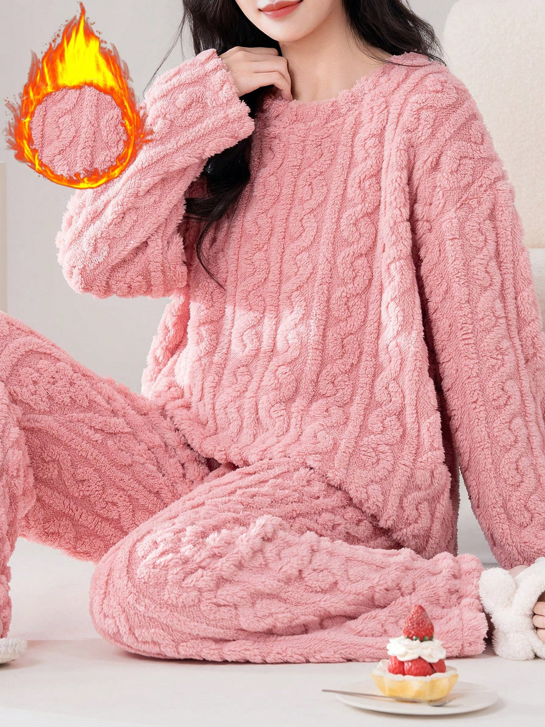 Compleu pijamale SHEIN, roz