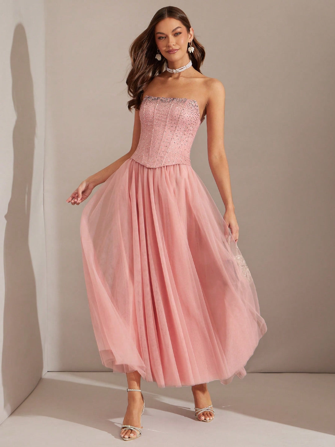 Rochie maxi SHEIN, roz
