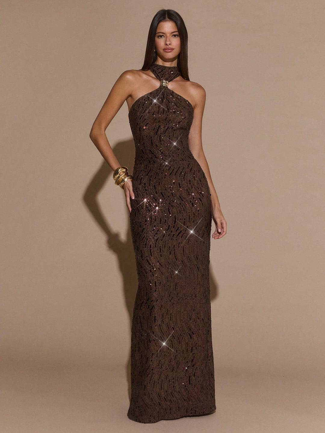 Rochie maxi SHEIN, maro