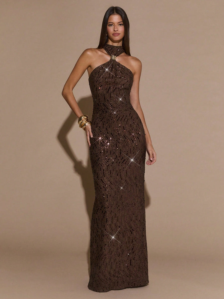 Rochie maxi SHEIN, maro