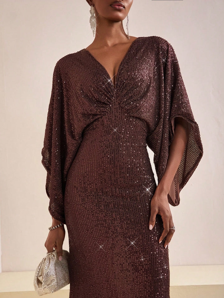 Rochie maxi SHEIN, maro