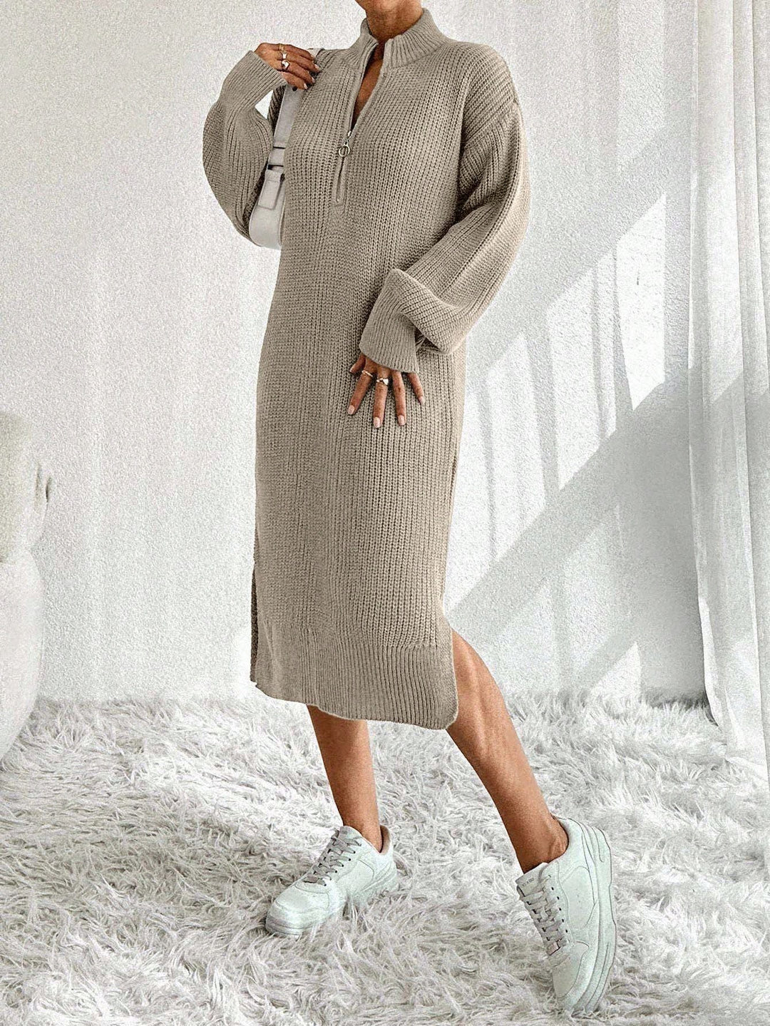 Rochie midi  SHEIN, bej