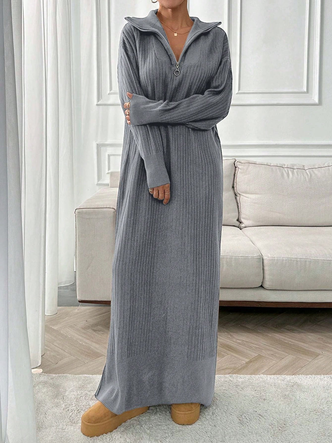 Rochie maxi SHEIN, gri