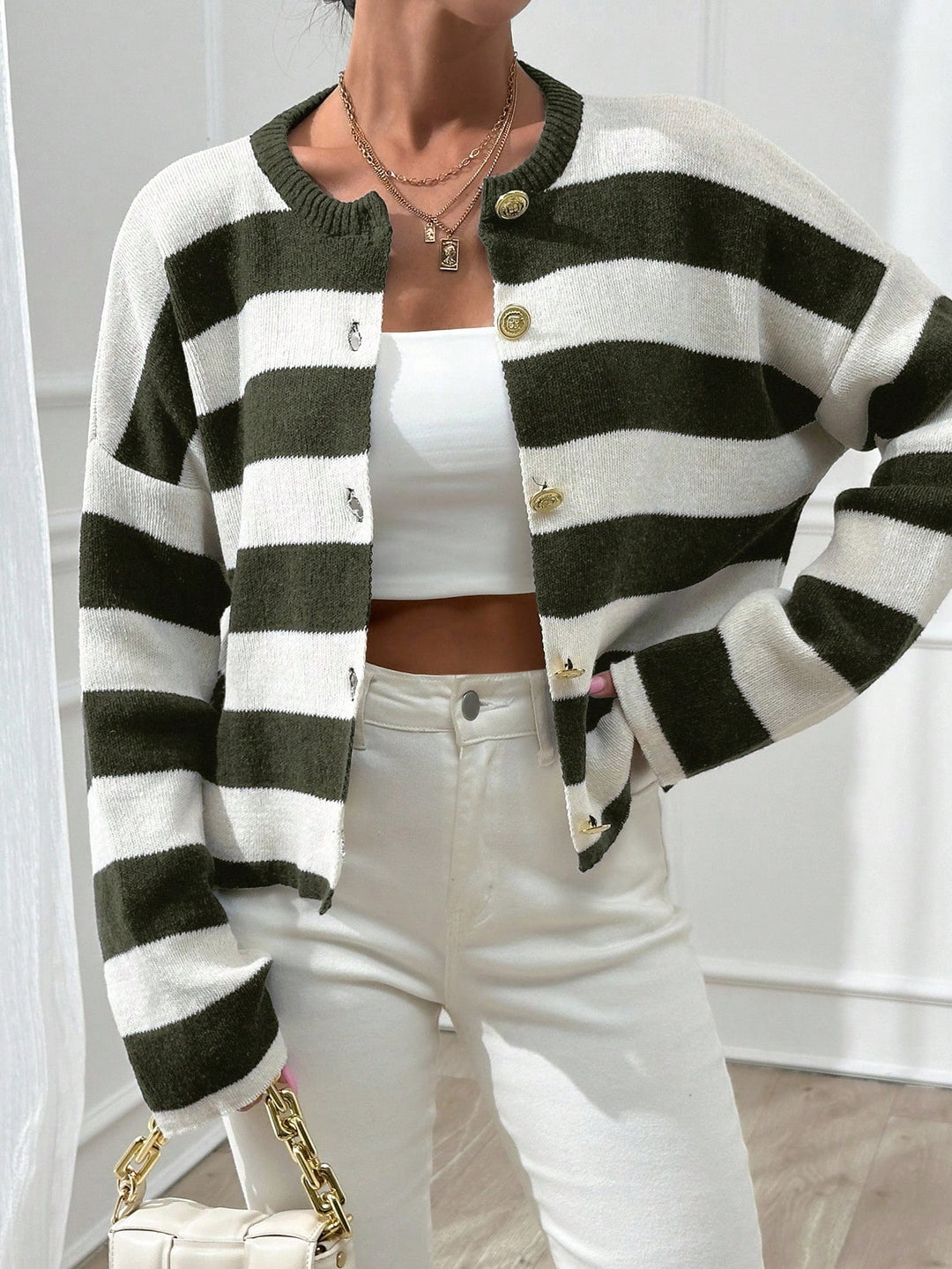 Cardigan SHEIN, kaki
