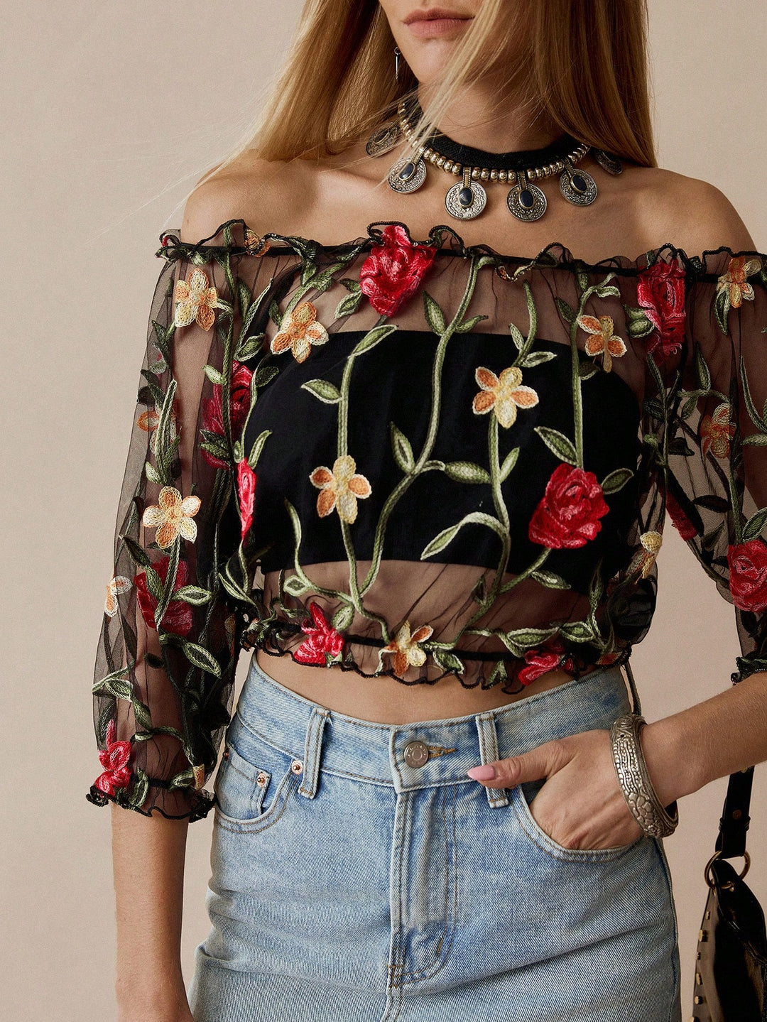 Top SHEIN, negru