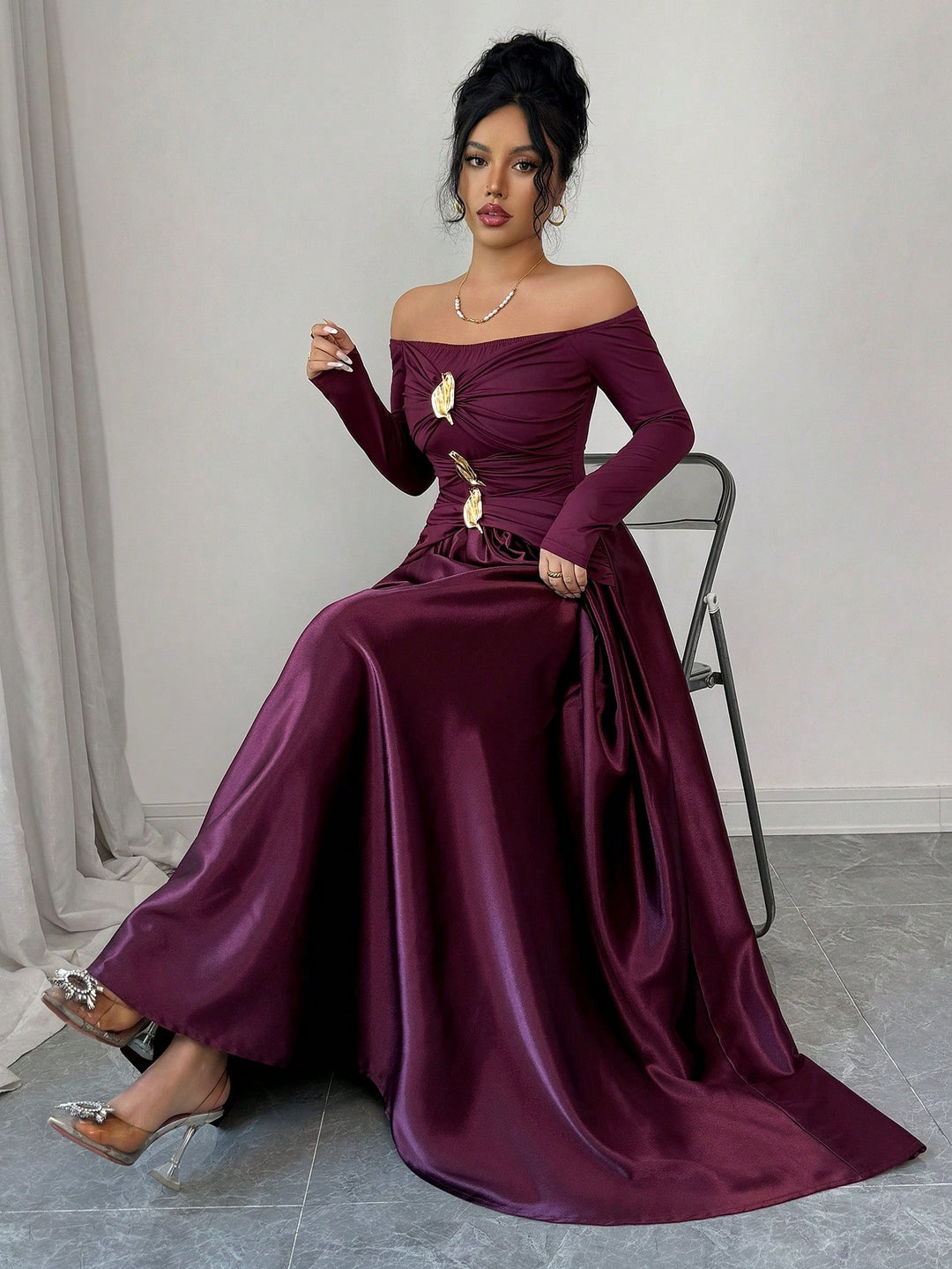 Rochie maxi SHEIN, vișiniu