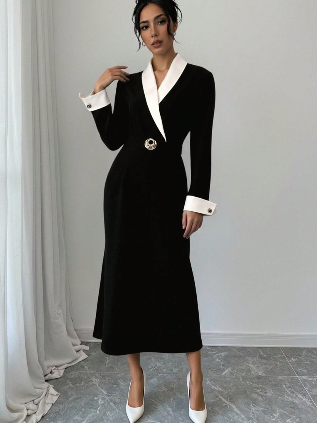 Rochie midi SHEIN, negru