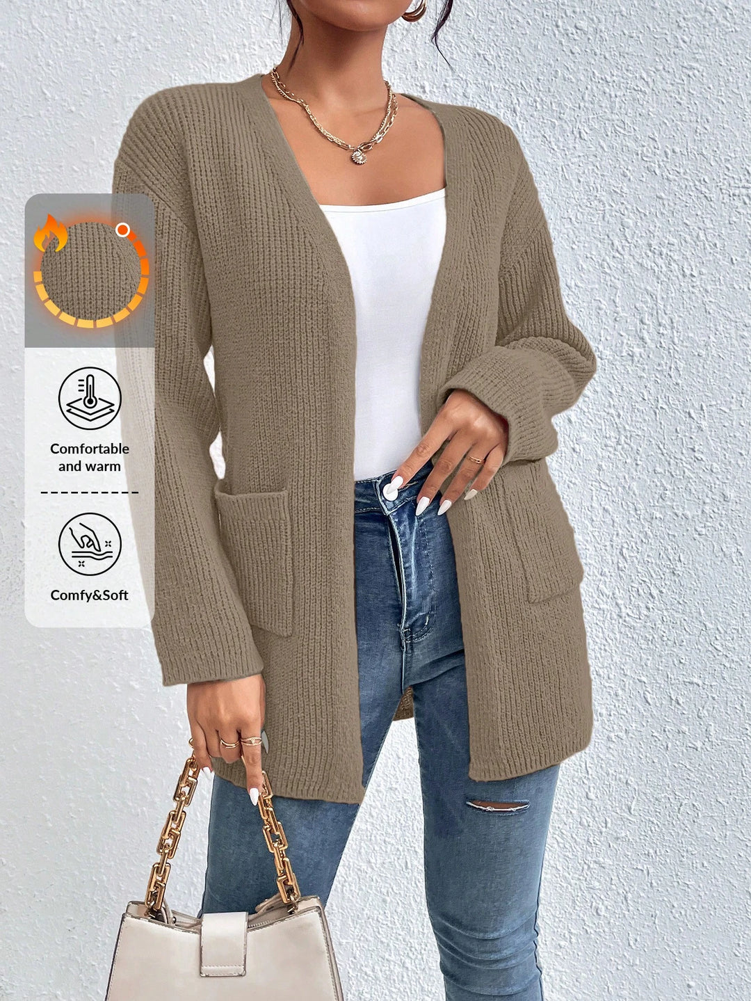 Cardigan SHEIN, maro