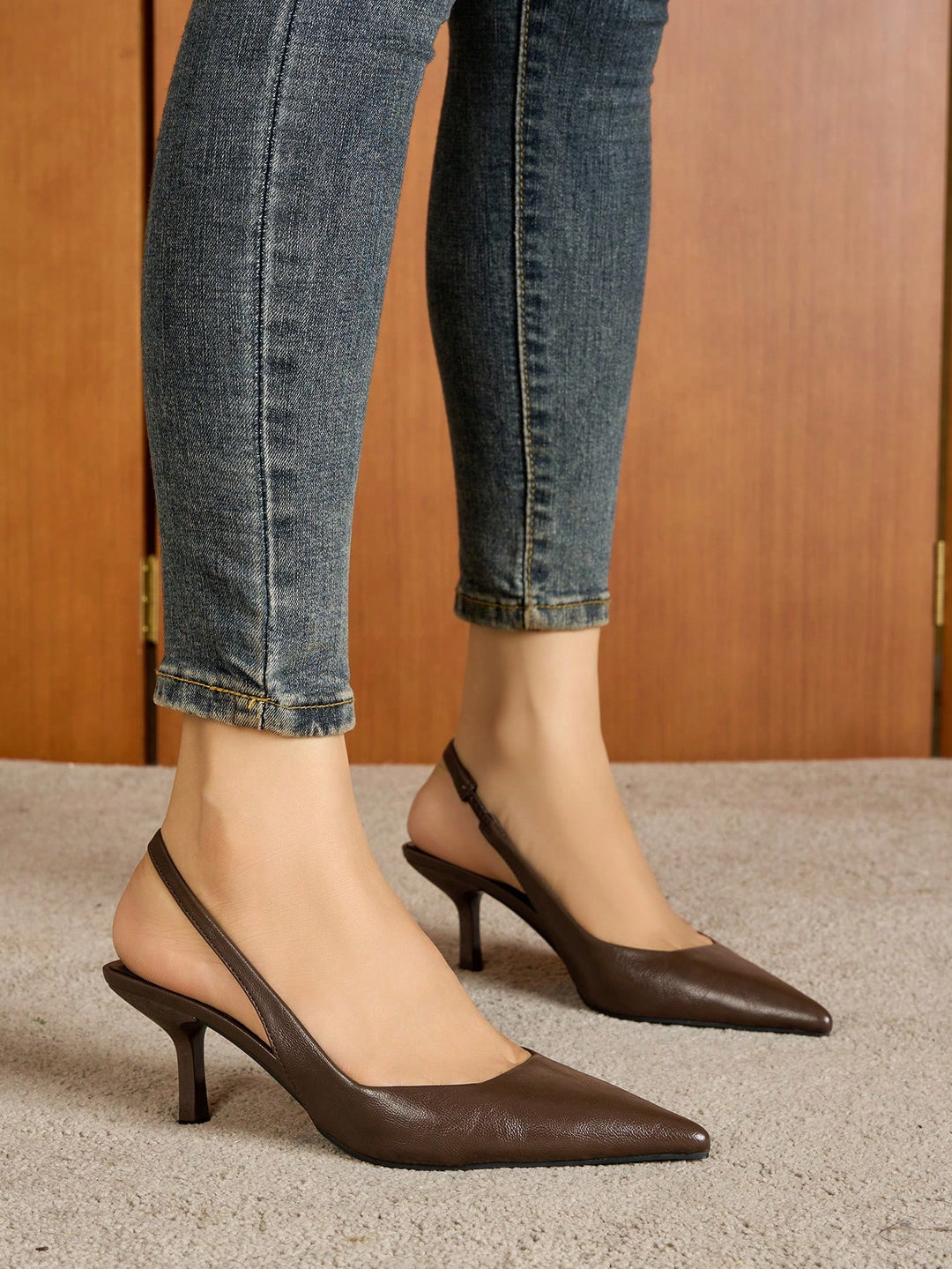 Pantofi cu toc SHEIN, maro