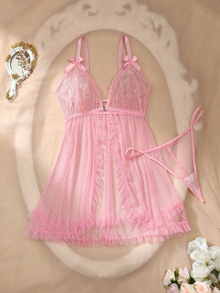 Set lenjerie intimă Shein Curve+, roz
