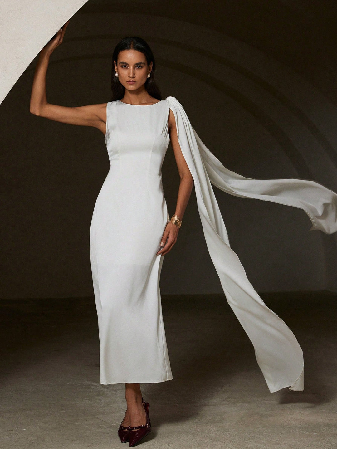 Rochie maxi SHEIN, alb