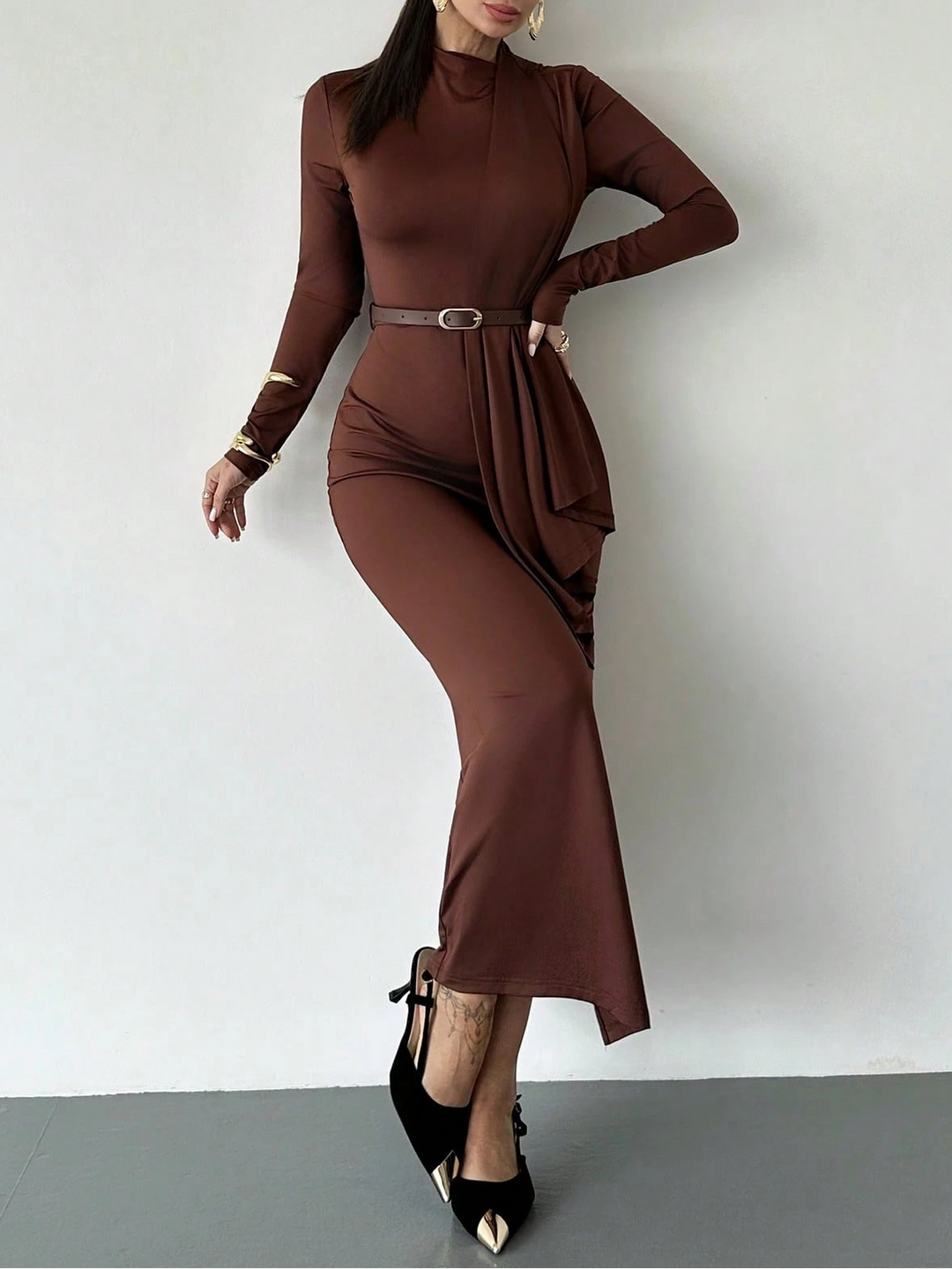 Rochie midi Shein, maro