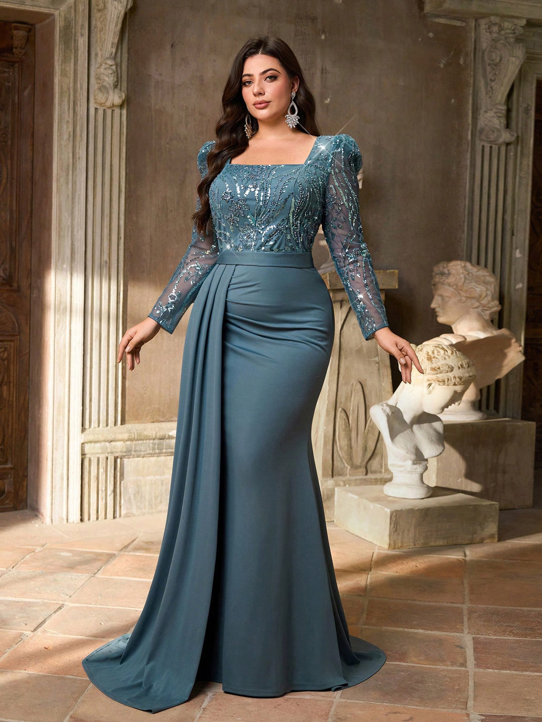 Rochie de ocazie SHEIN, albastru