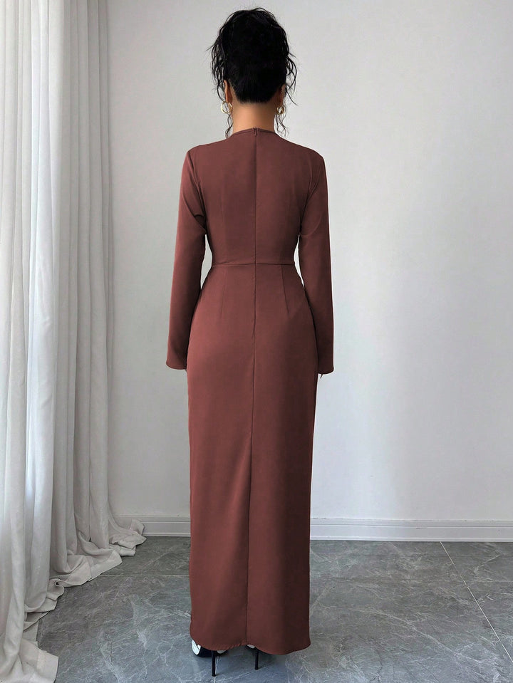 Rochie maxi SHEIN, maro