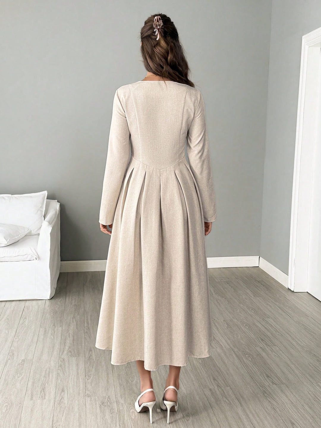 SHEIN Maxi Dress, Cream