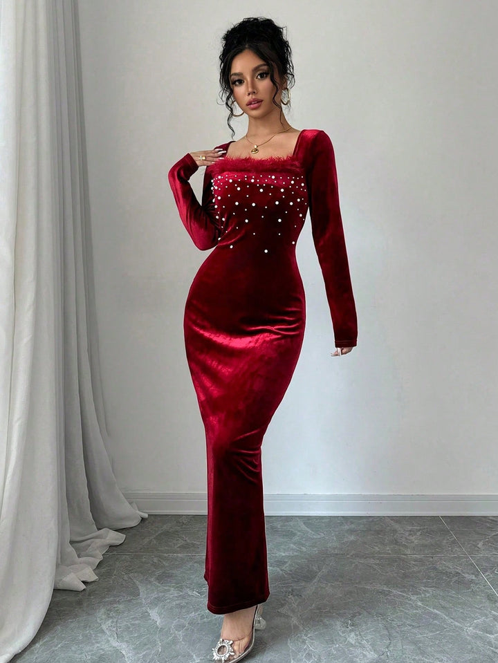 Rochie maxi SHEIN, vișiniu