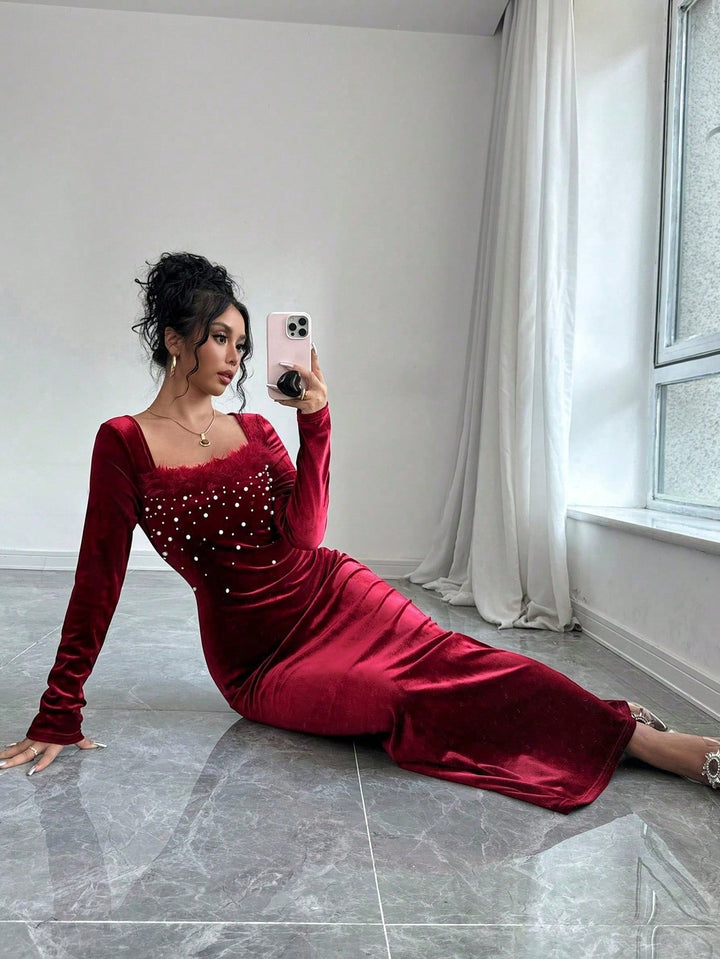 Rochie maxi SHEIN, vișiniu