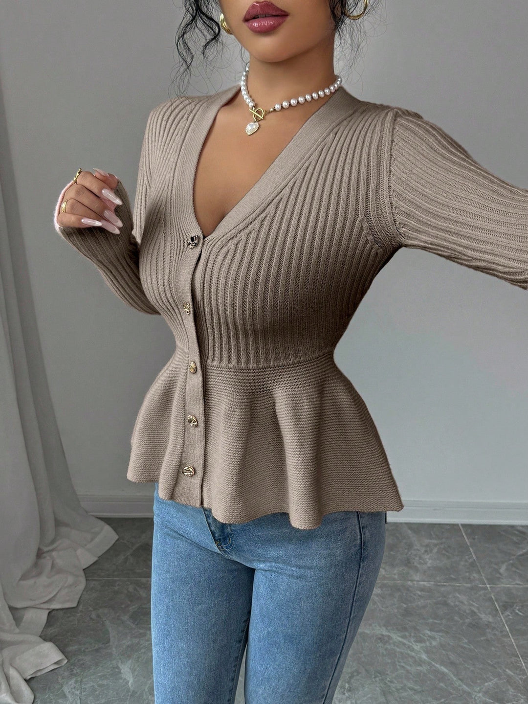 Cardigan SHEIN, kaki